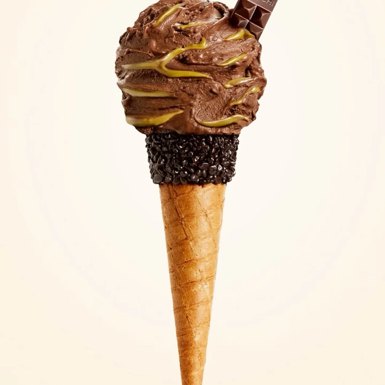 Venchi dark chocolate gelato cone