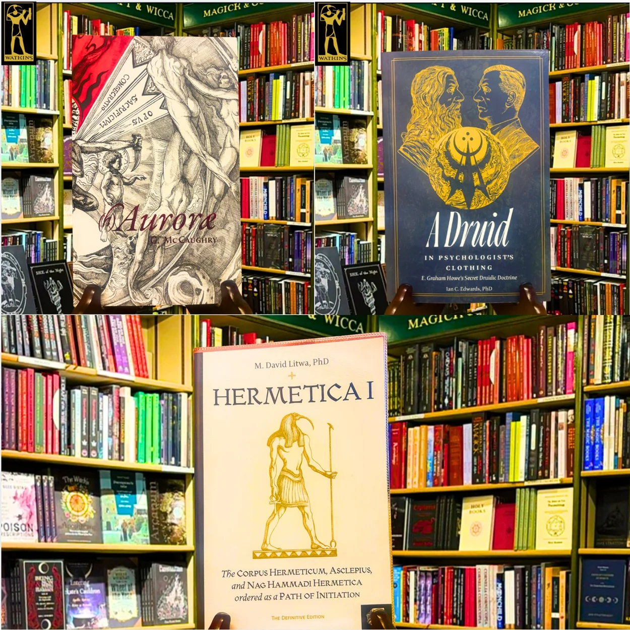 Watkins Books hermetic and esoteric titles in the window display